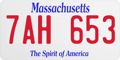 MA license plate 7AH653