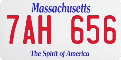 MA license plate 7AH656