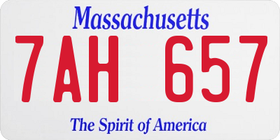 MA license plate 7AH657