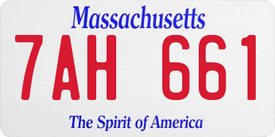 MA license plate 7AH661