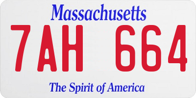 MA license plate 7AH664