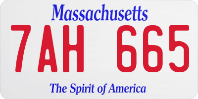 MA license plate 7AH665
