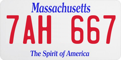 MA license plate 7AH667