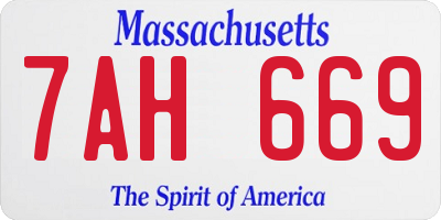 MA license plate 7AH669