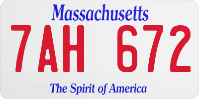 MA license plate 7AH672