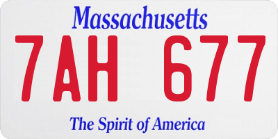 MA license plate 7AH677