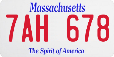 MA license plate 7AH678