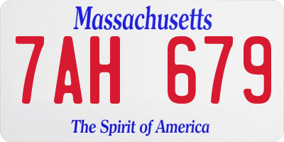 MA license plate 7AH679