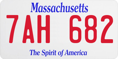 MA license plate 7AH682