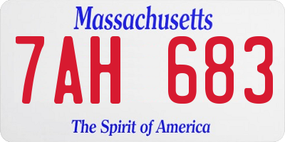 MA license plate 7AH683