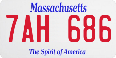 MA license plate 7AH686