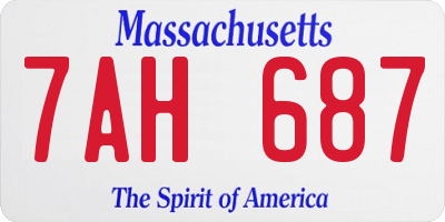MA license plate 7AH687