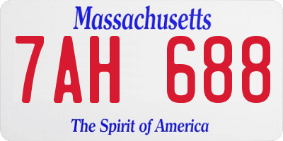 MA license plate 7AH688
