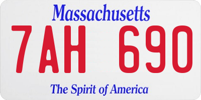 MA license plate 7AH690