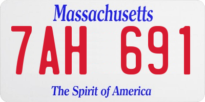 MA license plate 7AH691