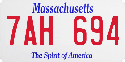 MA license plate 7AH694