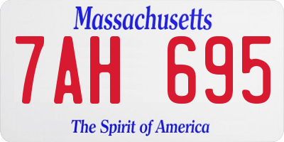 MA license plate 7AH695