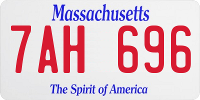 MA license plate 7AH696