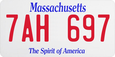 MA license plate 7AH697