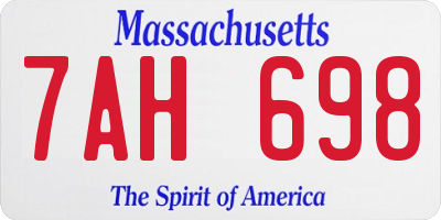 MA license plate 7AH698