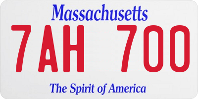 MA license plate 7AH700