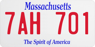 MA license plate 7AH701