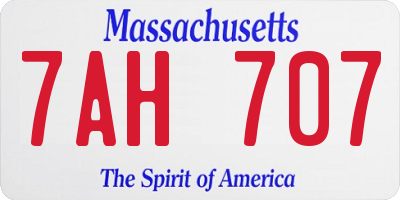 MA license plate 7AH707