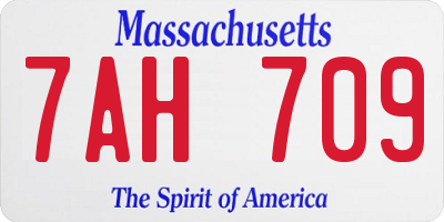 MA license plate 7AH709