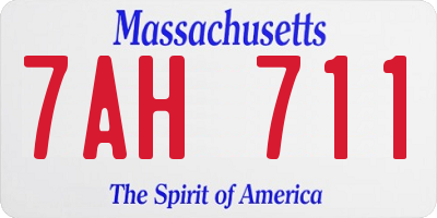 MA license plate 7AH711