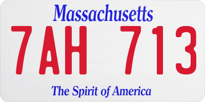 MA license plate 7AH713