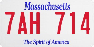 MA license plate 7AH714