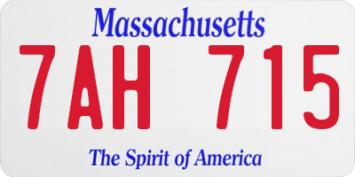 MA license plate 7AH715