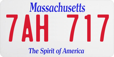 MA license plate 7AH717