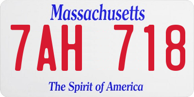 MA license plate 7AH718