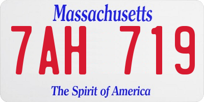 MA license plate 7AH719