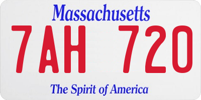 MA license plate 7AH720