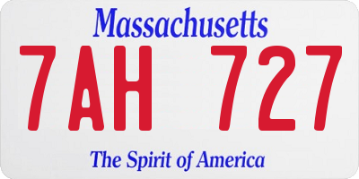 MA license plate 7AH727