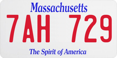 MA license plate 7AH729