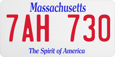MA license plate 7AH730