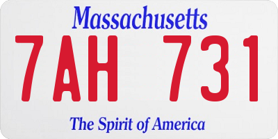 MA license plate 7AH731