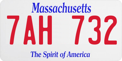 MA license plate 7AH732