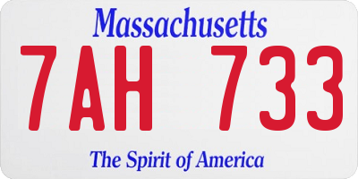 MA license plate 7AH733