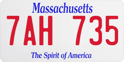 MA license plate 7AH735
