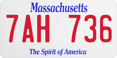 MA license plate 7AH736