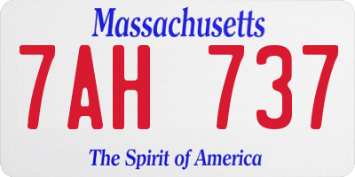 MA license plate 7AH737