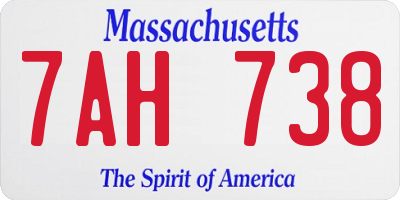 MA license plate 7AH738