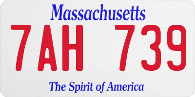 MA license plate 7AH739
