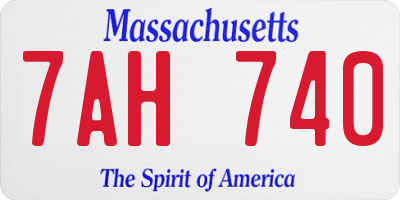 MA license plate 7AH740