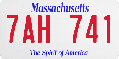 MA license plate 7AH741