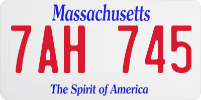 MA license plate 7AH745